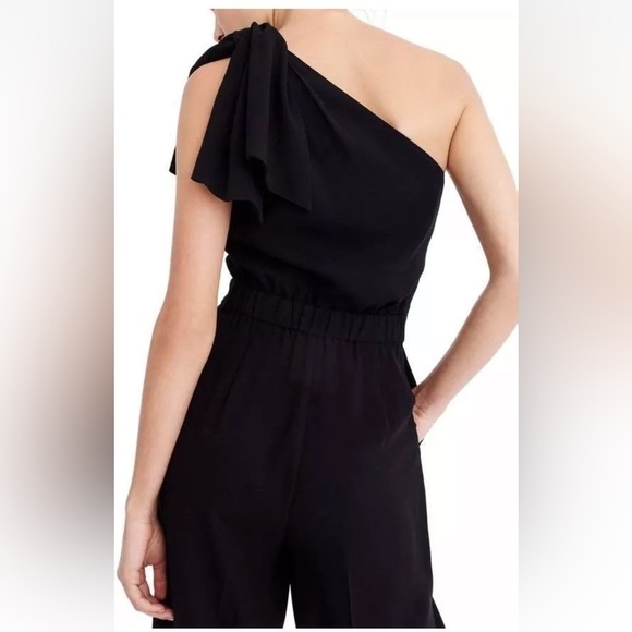 J. Crew One Shoulder with Bow Jumpsuit - size 12 - Picture 4 of 5